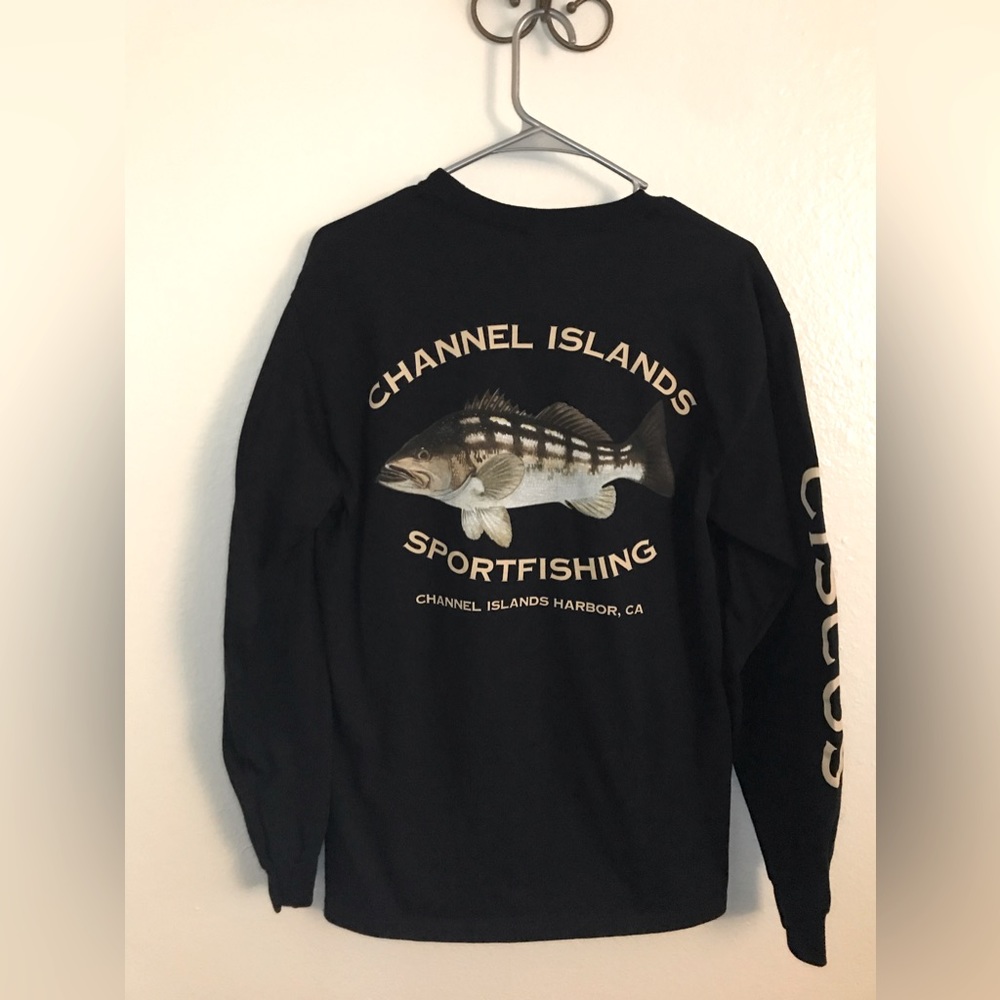 Black Calico Bass Long Sleeve Shirt - Unisex - SIZE MEDIUM - Never Worn!!